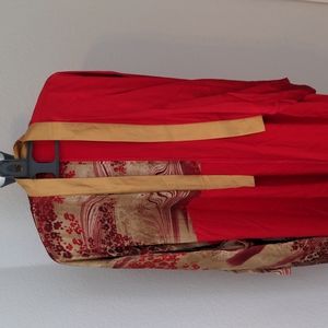Silk Red Quarter Patterned Robe, custom made
